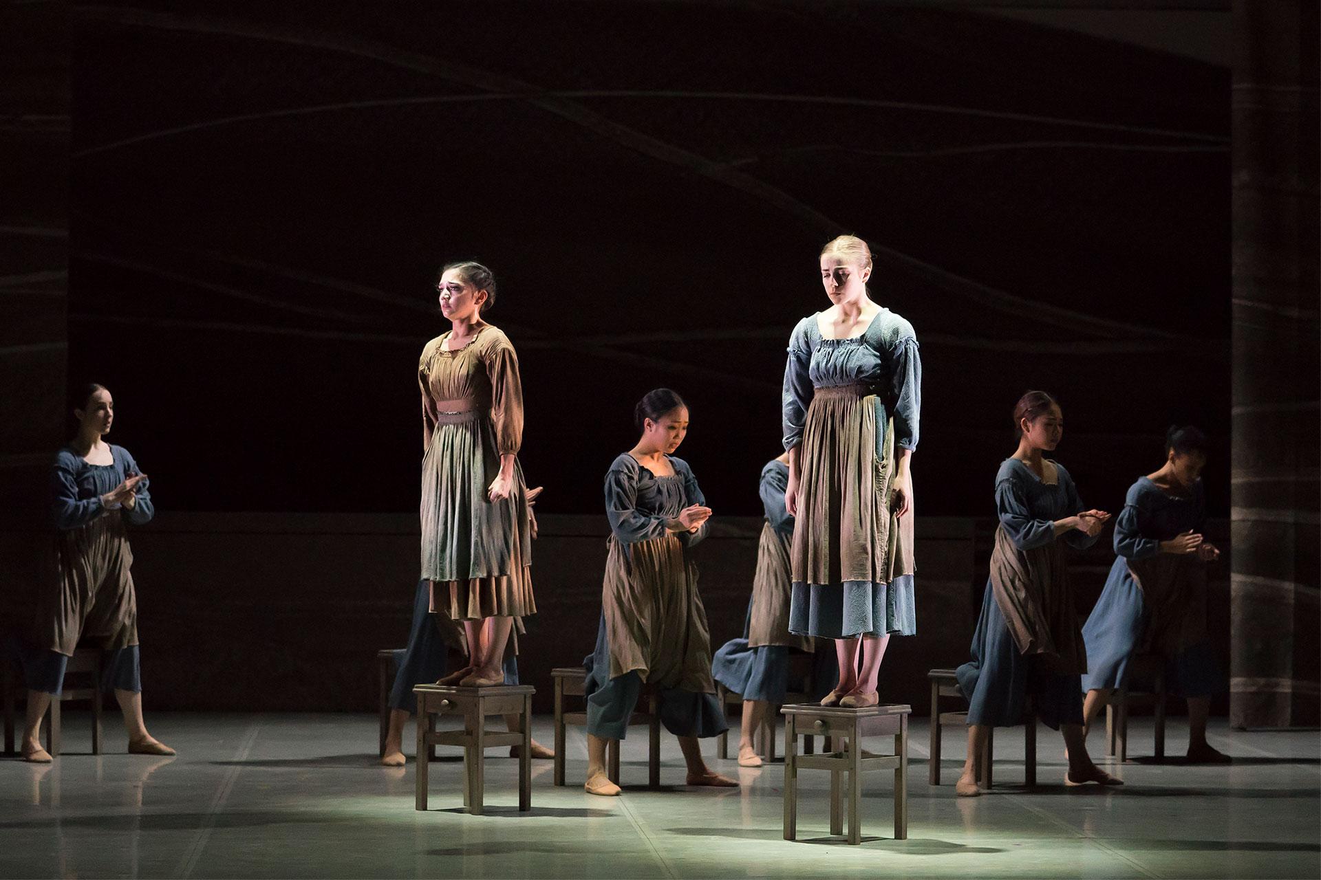 Young Jane and Helen Buirns are punished by being made to stand on their chairs without moving for hours without end