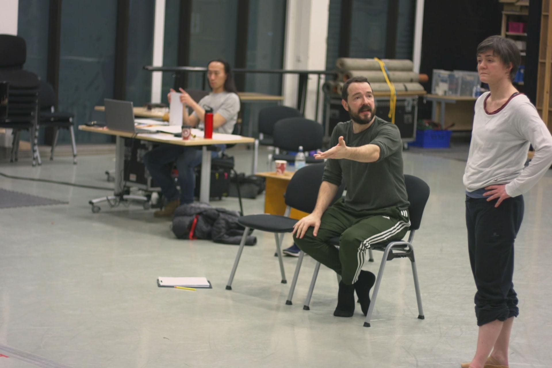 Kenneth Tindall creating Geisha in the studio, with Christelle Horner