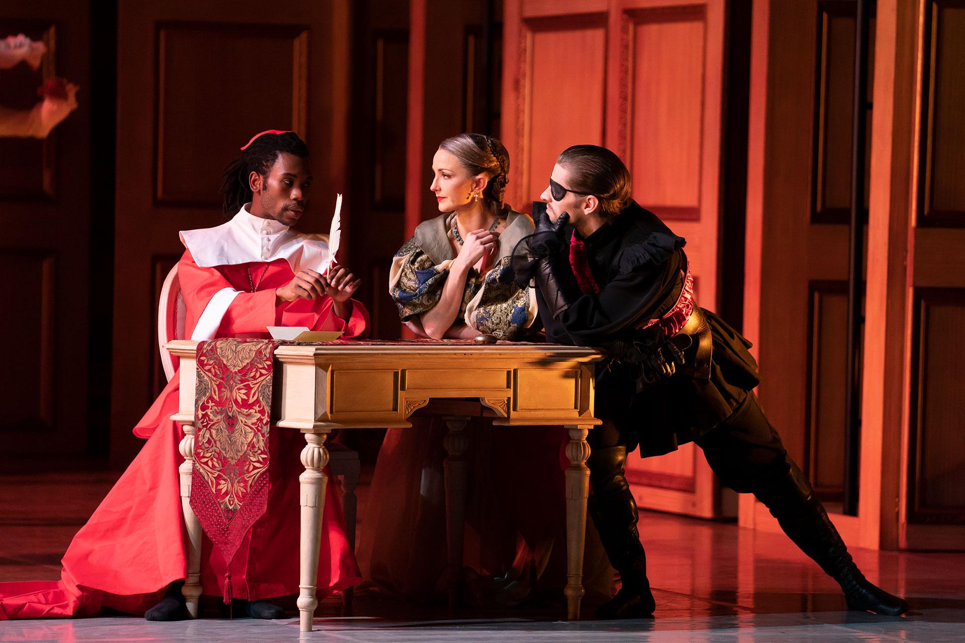 Cardinal Richlieu, Milady de Winter and Rochfort plan their heinous conspiracy