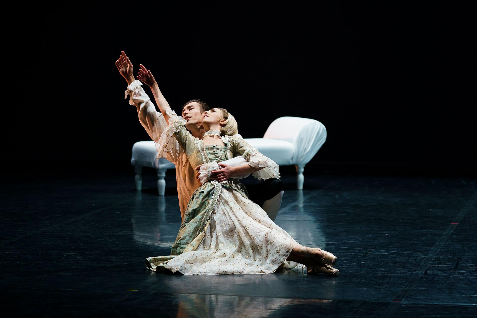 Joseph Taylor and Antoinette Brooks-Daw in Dangerous Liaisons. Photo Emma Kauldhar.